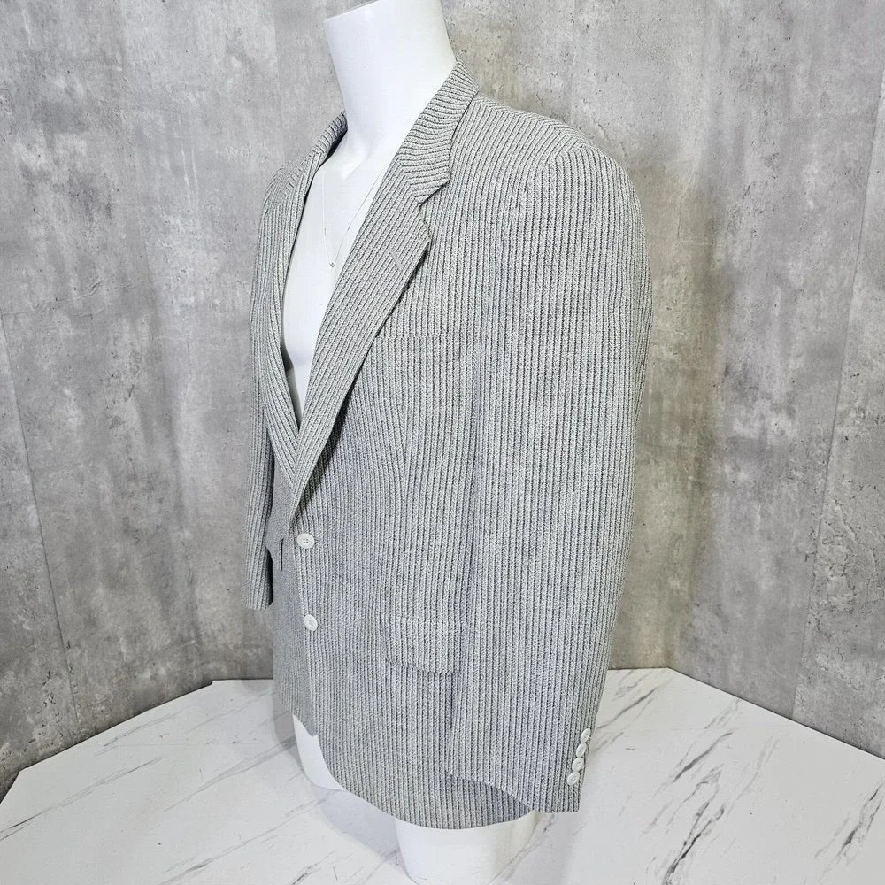 Christian Dior Monsieur Mens Striped Two Button Blazer Sport Coat Made‎ in USA